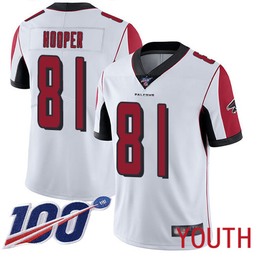 Atlanta Falcons Limited White Youth Austin Hooper Road Jersey NFL Football #81 100th Season Vapor Untouchable